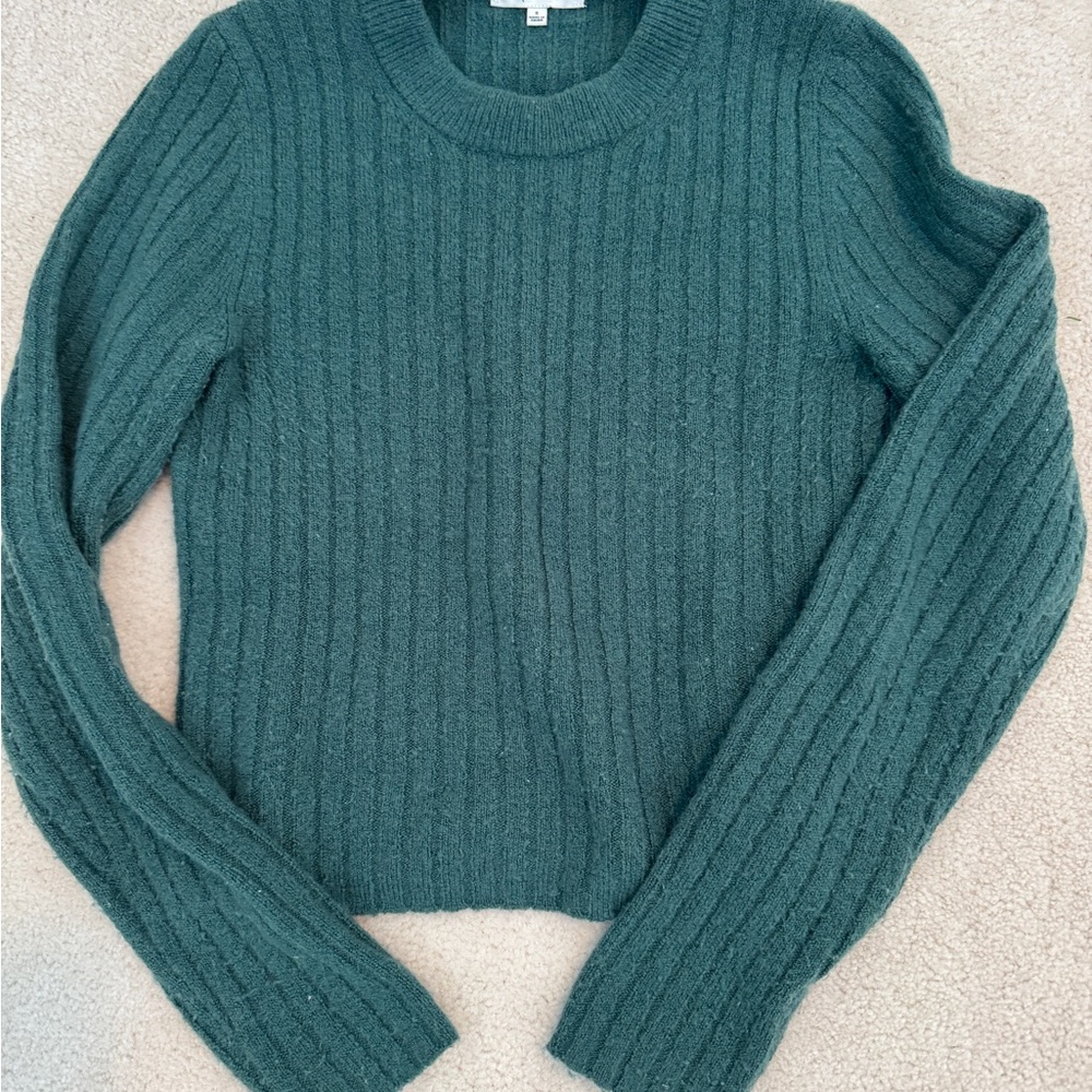 Madewell Green Ribbed Sweater